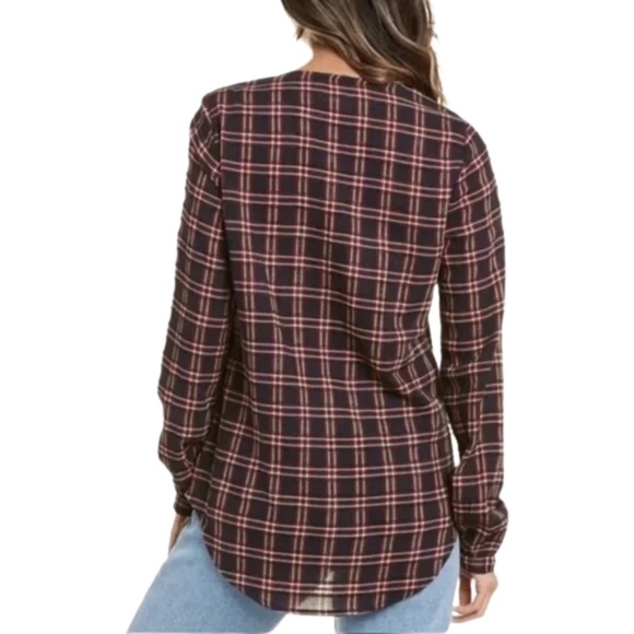 NWT Veronica Beard Peggy Plaid Wool Blend Long Sleeve Blouse - Picture 2 of 2